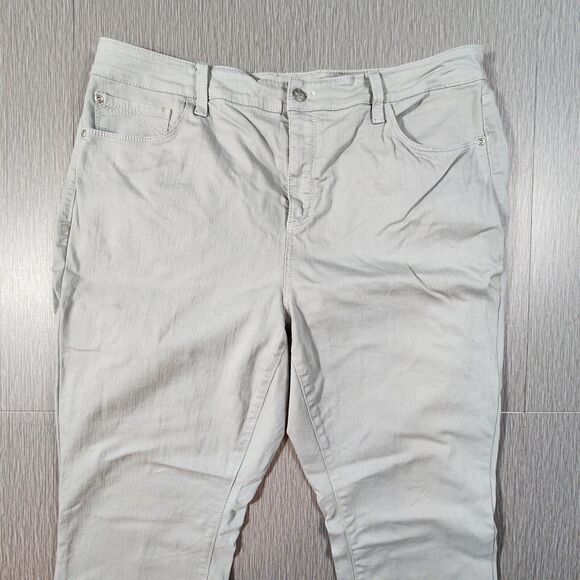 NYDJ Audrey Ankle Jeans Slim Straight Gray High Waisted Lift Tuck Women’s 20W - Picture 3 of 13